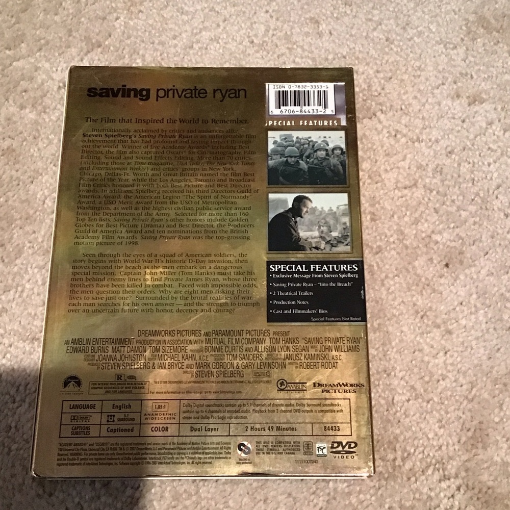 Gold DVD Case - Saving Private Ryan - 5 for $5 - Picture 2 of 6